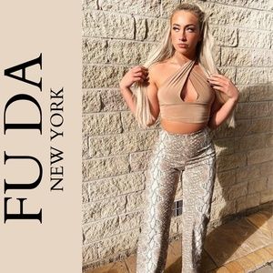 FUDA New York Faux Snakeskin Pants